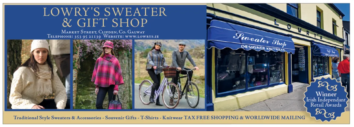 Knitwear and Irish gifts inside Lowry's Sweater & Gift Shop, Clifden